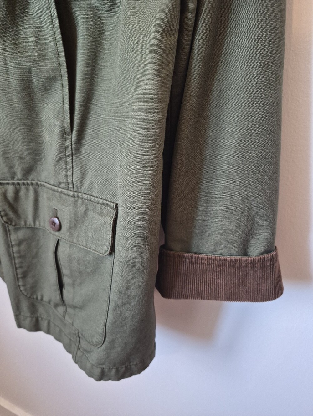LL Bean Womens Chore Coat Flannel Lined Size XLarge Green Excellent Condition - Picture 7 of 10